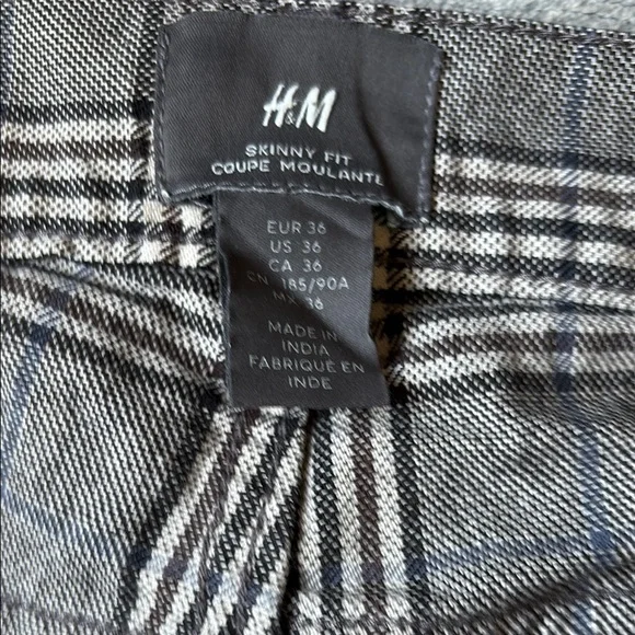 Men's H&M Plaid Pants - Gray - Picture 2 of 3